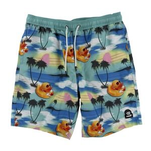 Neff Swim Shorts Mens Large Multicolor Rubber Duck Tropical Surf Trunks Beach